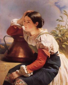 弗朗玆 夏維爾 溫特哈特 Young Italian Girl by the Well